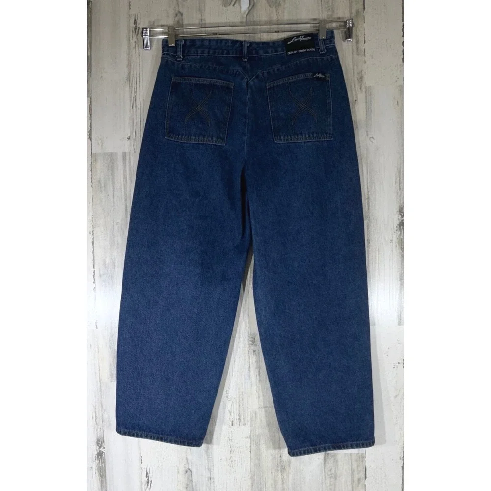 Liquid Venom Baggy Leg Jeans 34x32 (fits 34x29.5) Dark Wash Y2K Skater Grunge